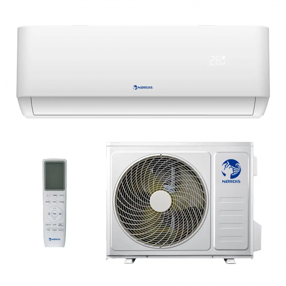 Šilumos siurblis NØRDIS ORION PRO oras-oras šildymo galia 3,5 kW, šaldymo galia 3,5 kW Orion Pro OP12TC1 Baltas Šilumos siurblis NØRDIS ORION PRO oras-oras šildymo galia 3,5 kW, šaldymo galia 3,5 kW Orion Pro OP12TC1 Baltas